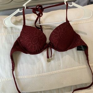 Burgundy bikini top. 32B